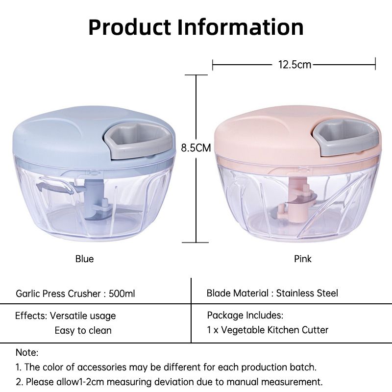 Manual Food Chopper Garlic Chopper with Container  Vegetable Kitchen Cutter Pull String Hand Food Processor Sharp Blades Mincer Shredder for Cutting Onions Chili Ginger Seasoning Kitchen Gadgets