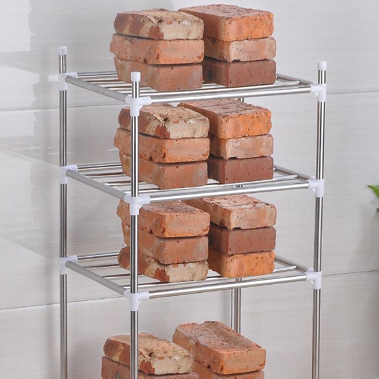 5-Tier Kitchen Storage Shelves Garage Shelving 5-Layer Assembly Stainless Steel Kitchen Shelving Pot Holder Bathroom Wash Basin Storage and Organizing Rack Bathroom Storage Rack Pot Racks