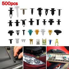 500Pcs Mixed Car Retainer Fasteners Bumper Clips Auto Push Trim Clip Pin Rivet Kit Universal For All Cars Fender Trim Panel Shield Engine Cover Nylon Plastic