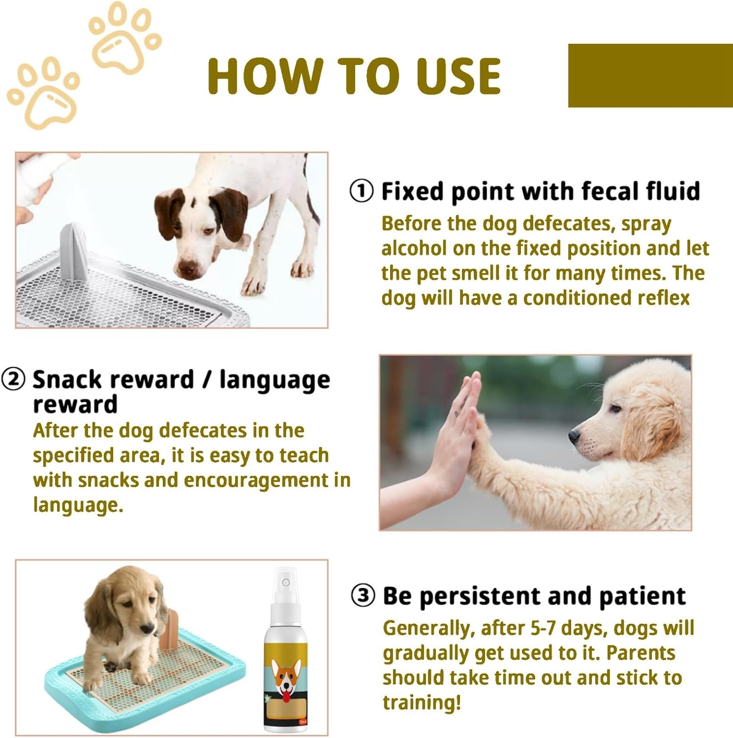 Dog Potty Training Spray Cats, Pet Defecation Inducer,  Pet Toilet Location Sprayer, Puppy Aid Training Spray for Indoor & Outdoor Use