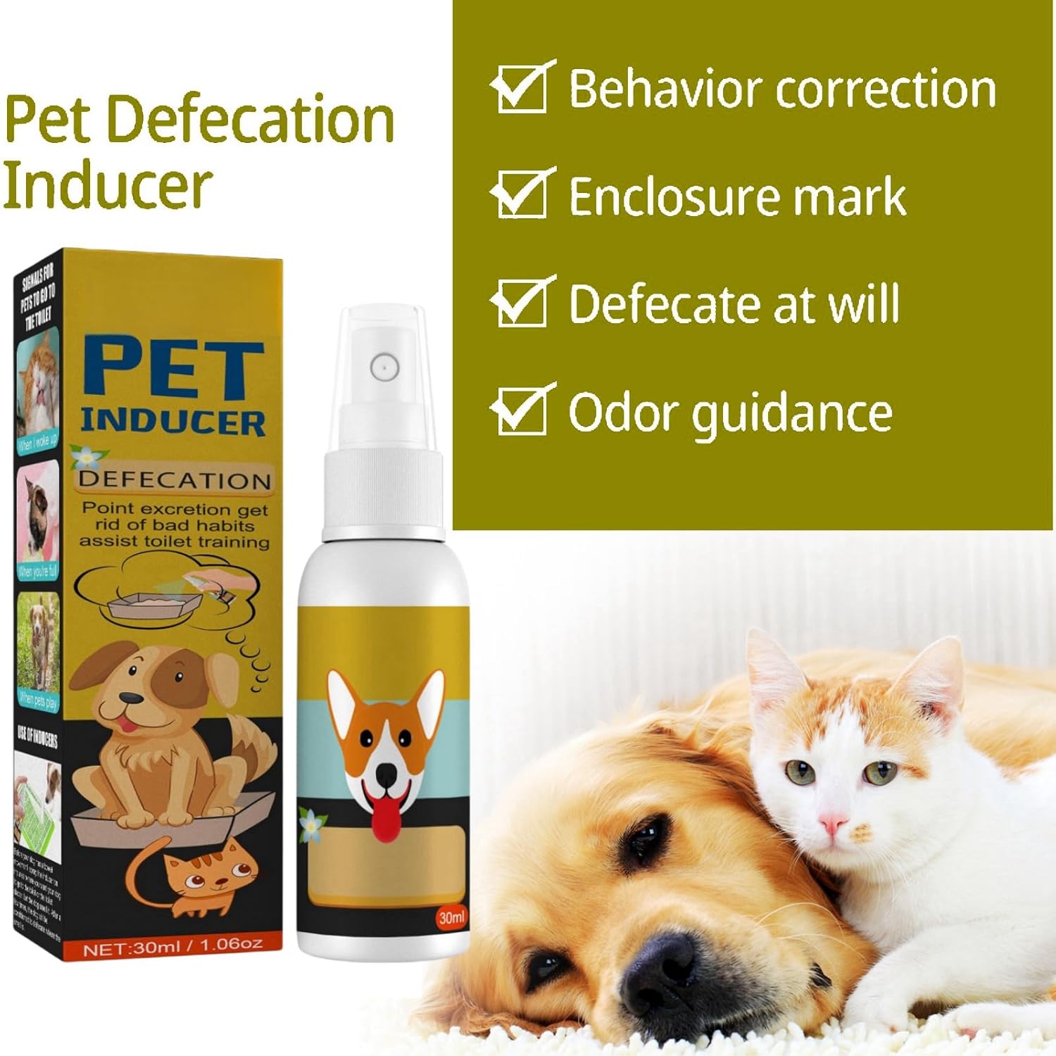 Dog Potty Training Spray Cats, Pet Defecation Inducer,  Pet Toilet Location Sprayer, Puppy Aid Training Spray for Indoor & Outdoor Use