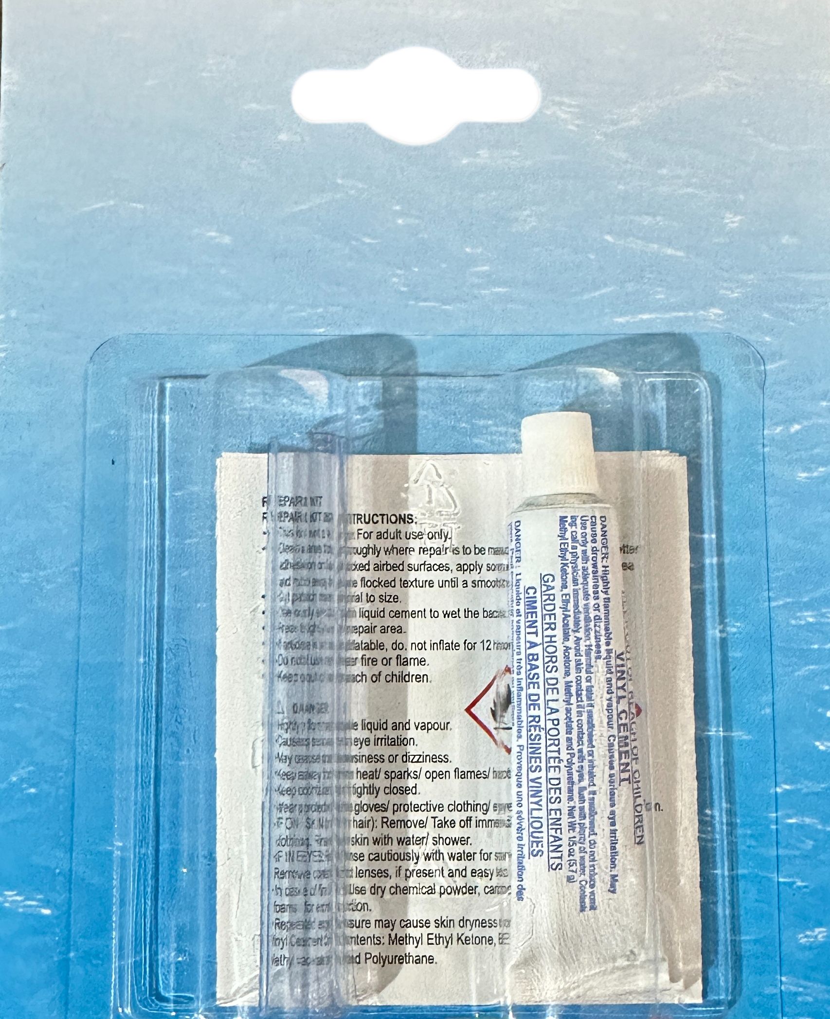 2in1 Vinyl Repair Kit Glue (Cement) + Patch for Inflatables Pools Air Bed Mattresses Wet Set Adhesive Plastic Swimming Pool Tube Compatible with Intex Bestway