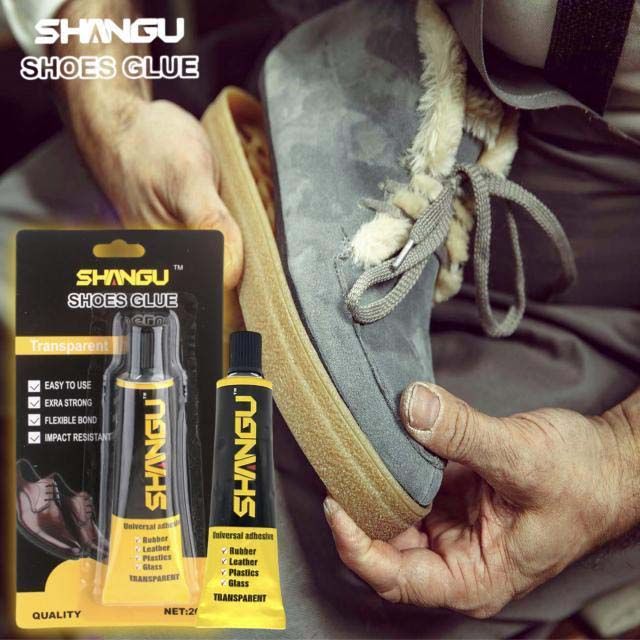 Shangu Shoes Repair Glue Transparent 20g - Extra Strong Universal Adhesive Rubber Leather Plastics Glass Sneaker Heels Clear
