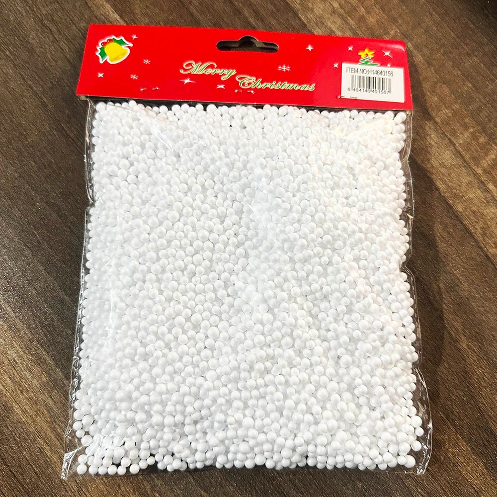 Merry Christmas Foam Decoration Particles Plastic Filler Bean Bag Filler Balls DIY Beads Micro Polystyrene White Winter