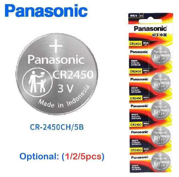 Panasonic CR2450 3V Lithium Battery Li Button Coin Car Cell High Quality Batteries CR2450N CR 2450 For BMW Key Fobs Fitness Monitors