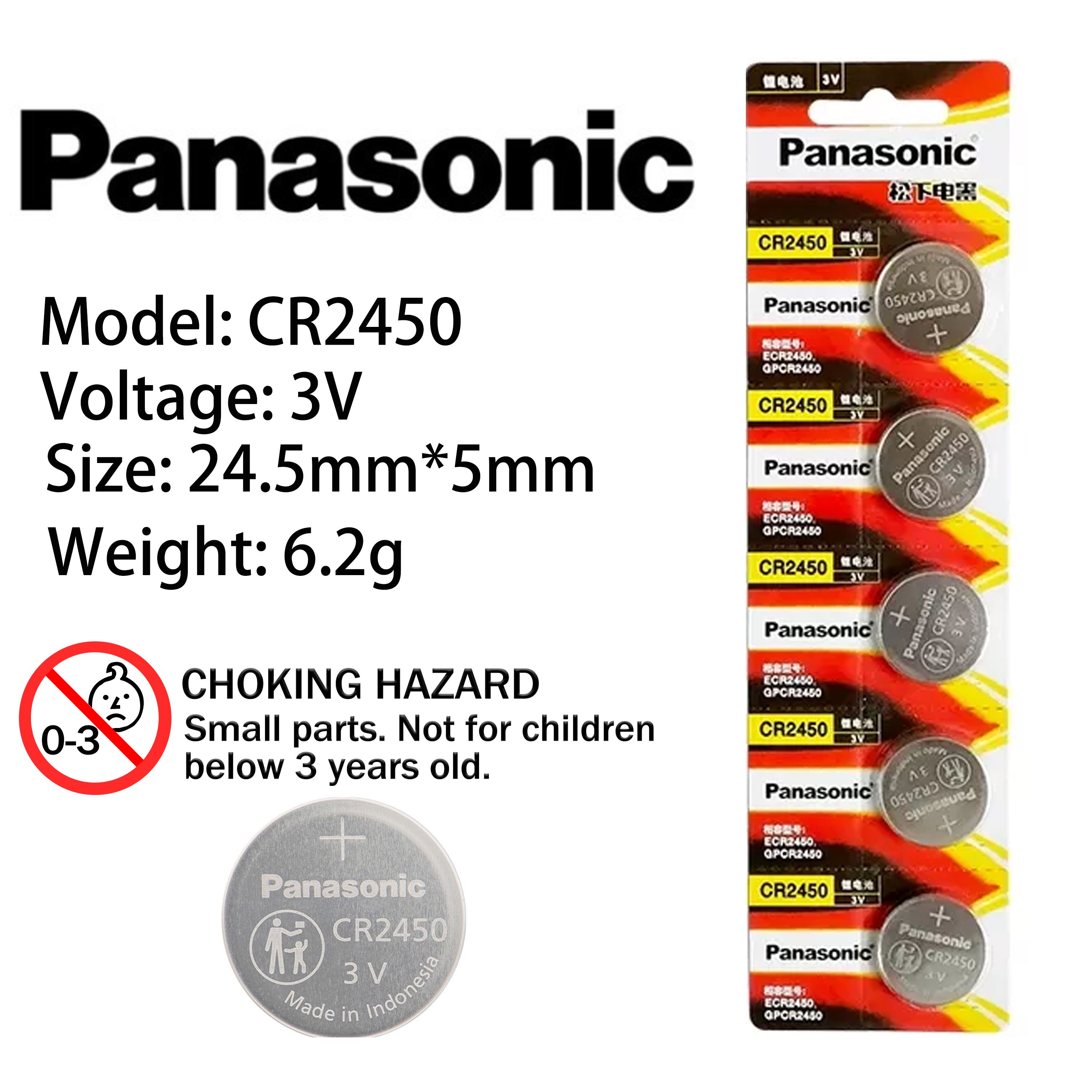 Panasonic CR2450 3V Lithium Battery Li Button Coin Car Cell High Quality Batteries CR2450N CR 2450 For BMW Key Fobs Fitness Monitors