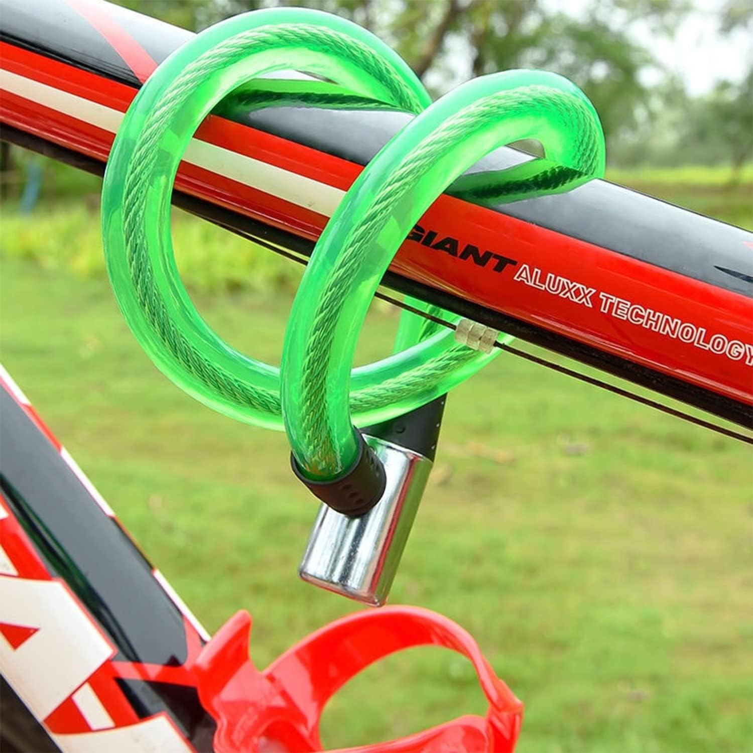 Bike Lock Keyed, Cable Lock Coiled Secure With 2 Keys - Thick Flexible Metal Iron Sturdy for Door Home Car Bike Shop Office Motorbike Bicycle Electric Bike, Skateboards, Strollers, Lawnmowers and othe