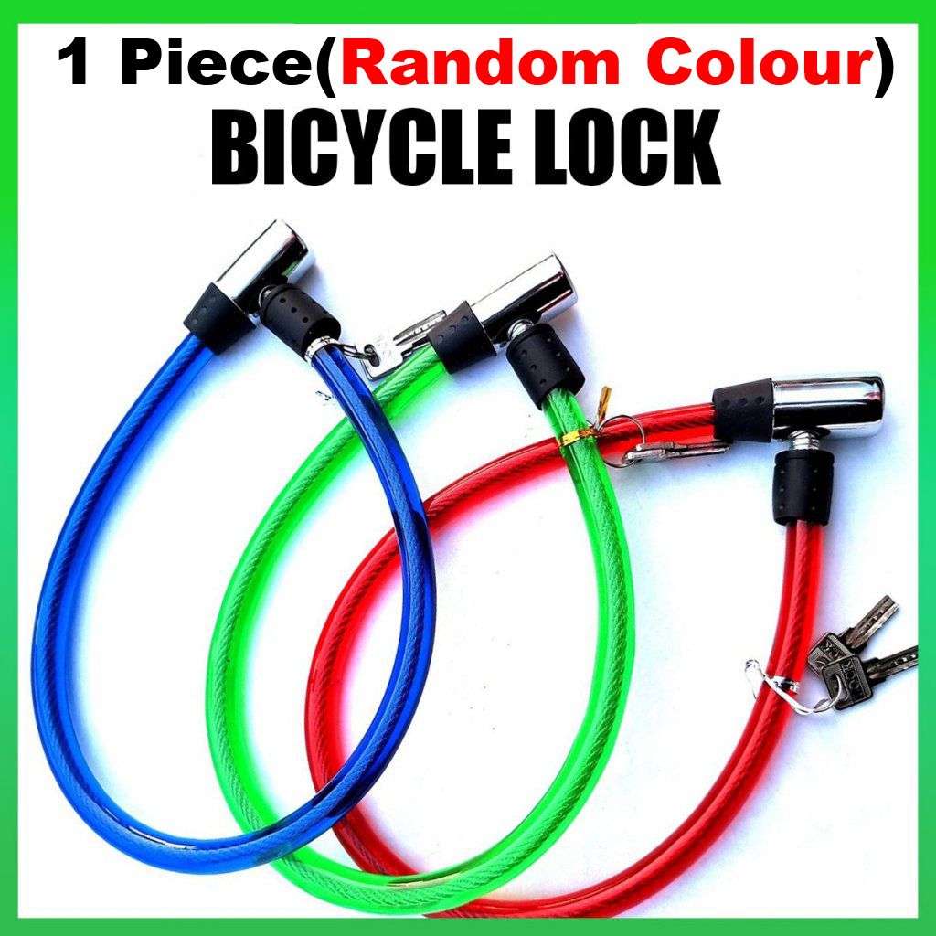 Bike Lock Keyed, Cable Lock Coiled Secure With 2 Keys - Thick Flexible Metal Iron Sturdy for Door Home Car Bike Shop Office Motorbike Bicycle Electric Bike, Skateboards, Strollers, Lawnmowers and othe