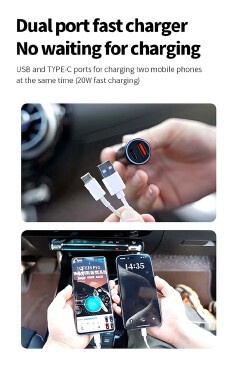 Mini Car Charger Adapter 20w + GPS Tracker works with Apple Find My Device MFi iOS System Plug and Play USB Type C  Cigarette Lighter Hidden Locator Smart Tracking Tool AP200