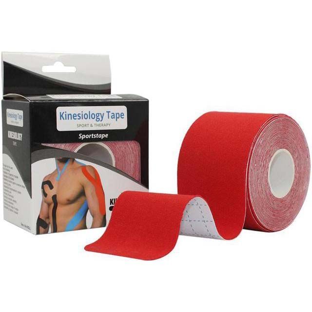 Red K-Tape Pre-Cut Elastic Cotton Kinesiology 5cm X 5m Roll Physiotherapy, Muscles Tape, Relaxing Pain Relief Sportstape Elastic Therapeutic, Kinesio tape, k-tape, KT