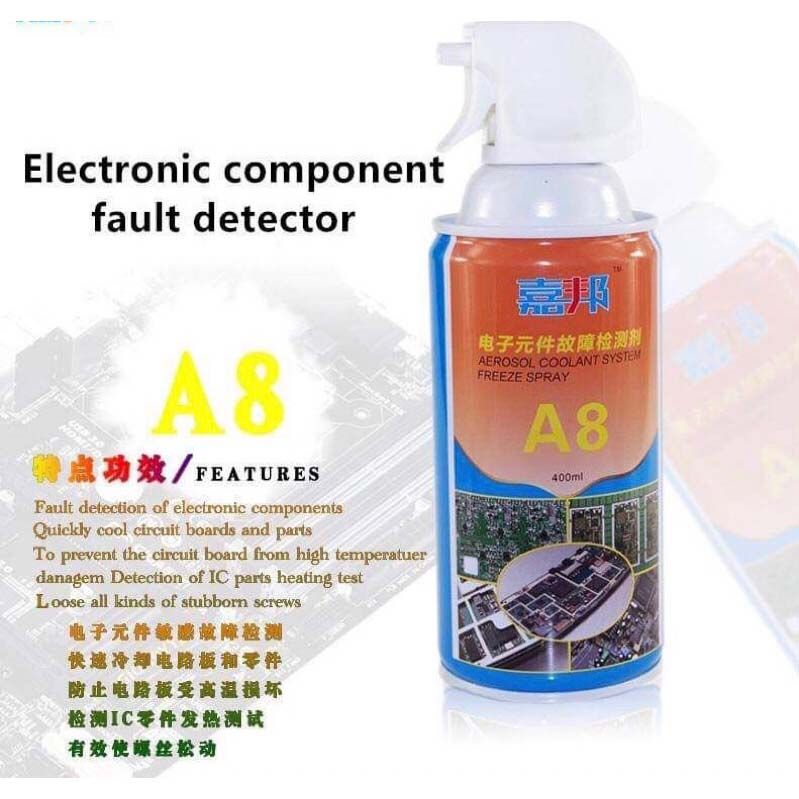 Freeze Spray A8 Electronic Component Fault Detection Coolant Spray Aerosol System Motherboard Chewing Gum Removal Thermal Sensitivity Welding/Soldering