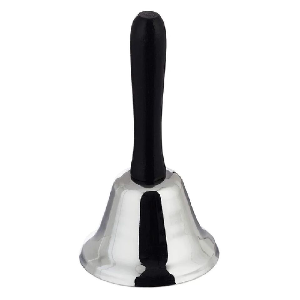 Hand Bell Call Bell Silver School Classroom Signal Jiggle Jingle Bells Reception 6.5cm Clear Sound Pet Play Library Student Pupils Christmas
