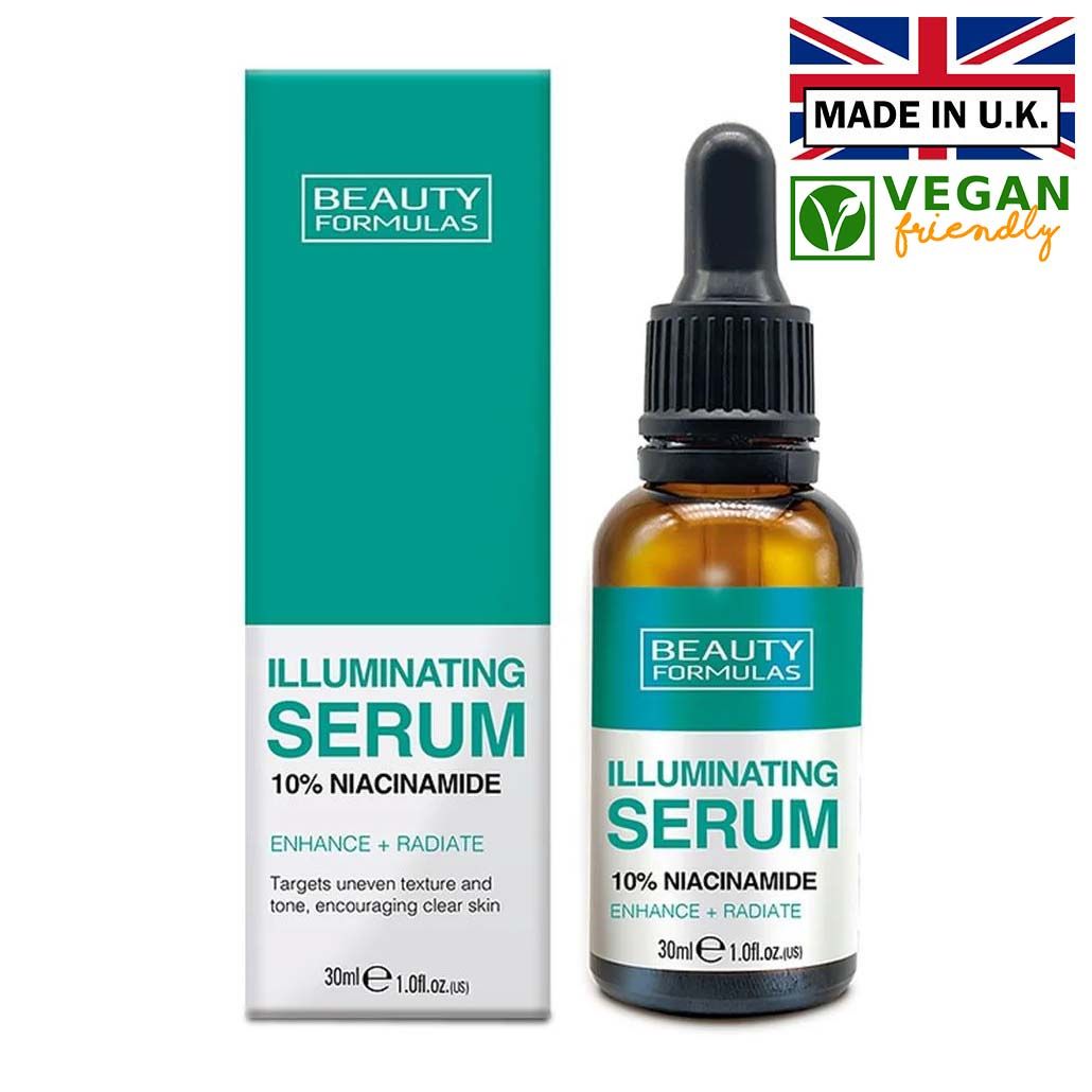 Beauty Formulas 10% Niacinamide Illuminating Serum (Enhance + Radiate) 30ml - Made in U.K. - Vegan Friendly