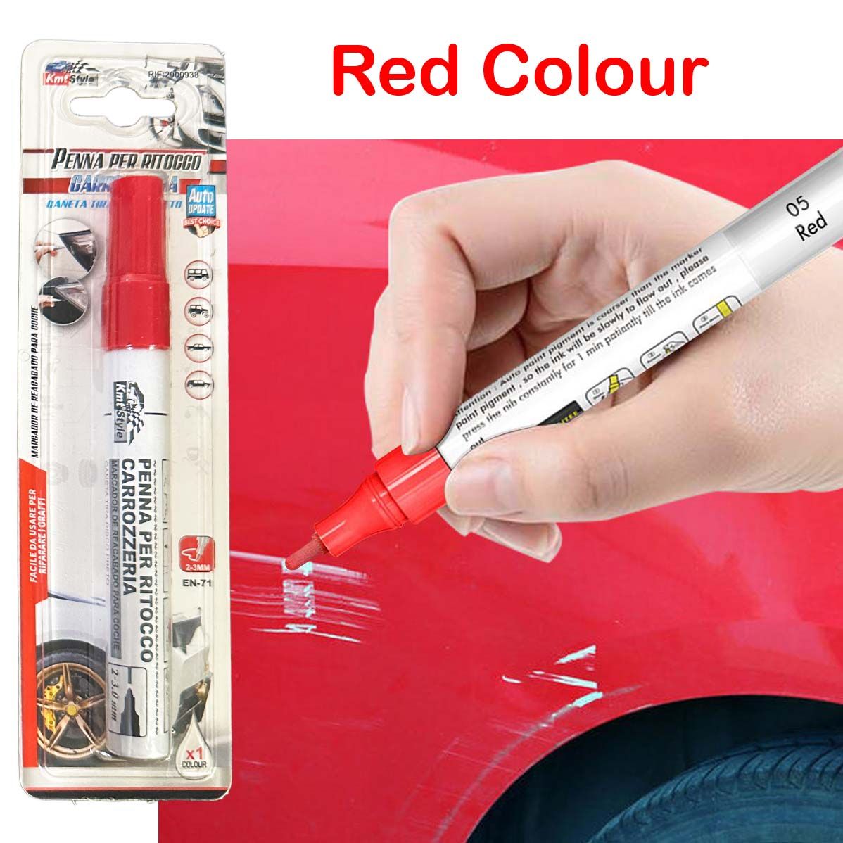 Red - Touch Up Paint Car Scratch Remover Pen, Auto Repair Erase Scratches Paint Touch-Up Pens Refurbishment Removal Kit