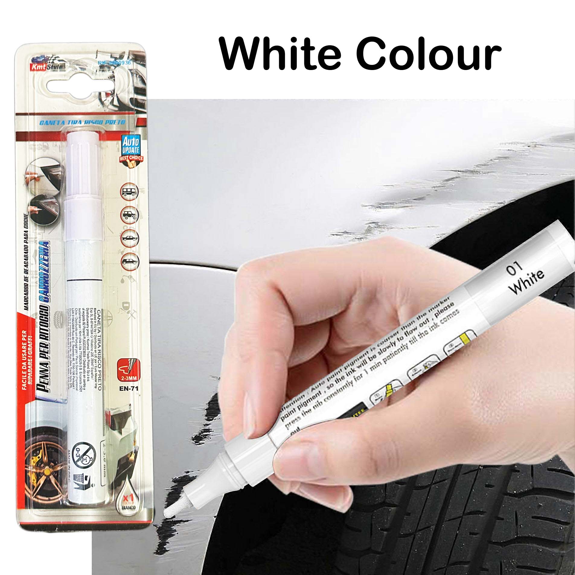 White - Touch Up Paint Car Scratch Remover Pen, Auto Repair Erase Scratches Paint Touch-Up Pens Refurbishment Removal Kit