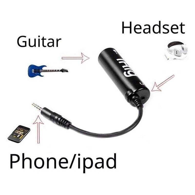 Audio Guitar Interface AMP I-Rig Converter Replacement for Phone Guitar Audio Interface Phone Tuner Lightweight Adapter for iPhone, iPad and Android Smartphones and Tablet (iRig)
