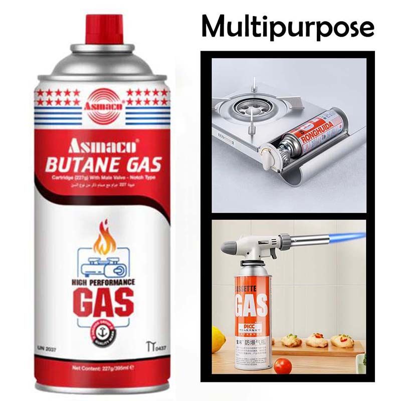Asmaco Portable Cassette Safety Gas Tank Multipurpose Outdoor Butane Cylinder Picnic Small Burner & Flamethrower 227g