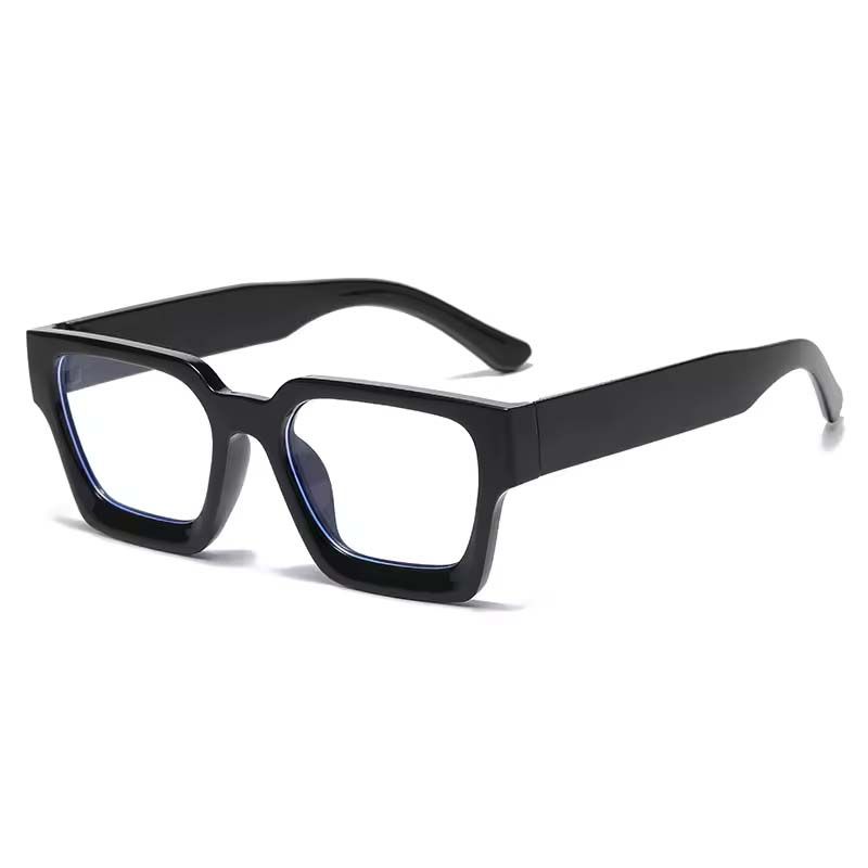 Black Transparent Glasses Frame Women Men Square Eyewear Optical Spectacle Clear Eyeglass