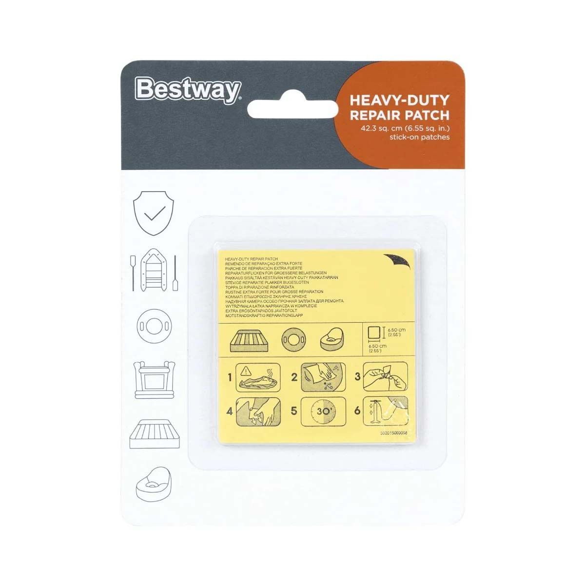 Bestway Pack of 10x Heavy Duty Repair Patch for Inflatables for Air Bed Mattress Adhesive Repair Patches Glue Paste Sticker