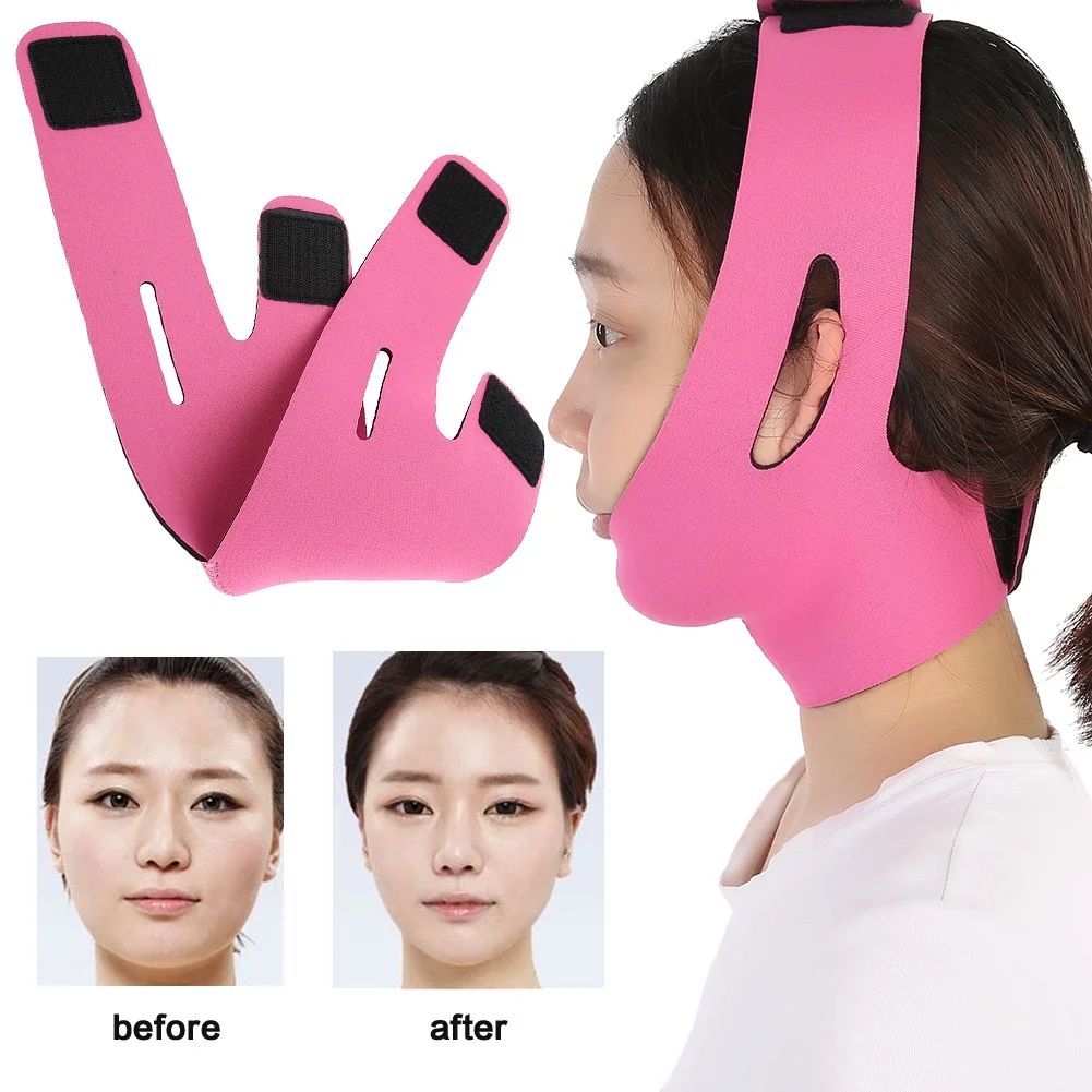 Face Lift Bandage Slimming Mask, Natural V Face Cheek Chin Lifting Tight Band, Anti Wrinkle Face Care Skin Compact V Line Reduce the bandage Chin Up Patch