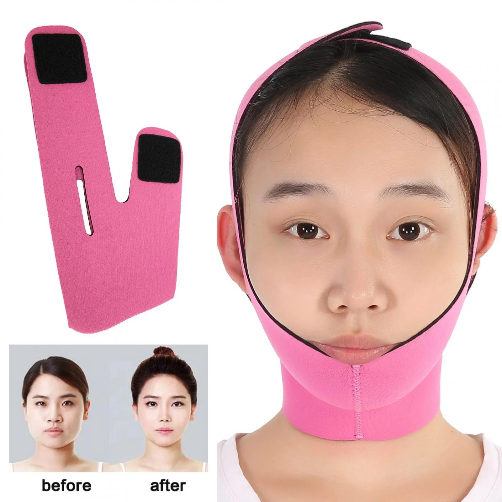 Face Lift Bandage Slimming Mask, Natural V Face Cheek Chin Lifting Tight Band, Anti Wrinkle Face Care Skin Compact V Line Reduce the bandage Chin Up Patch