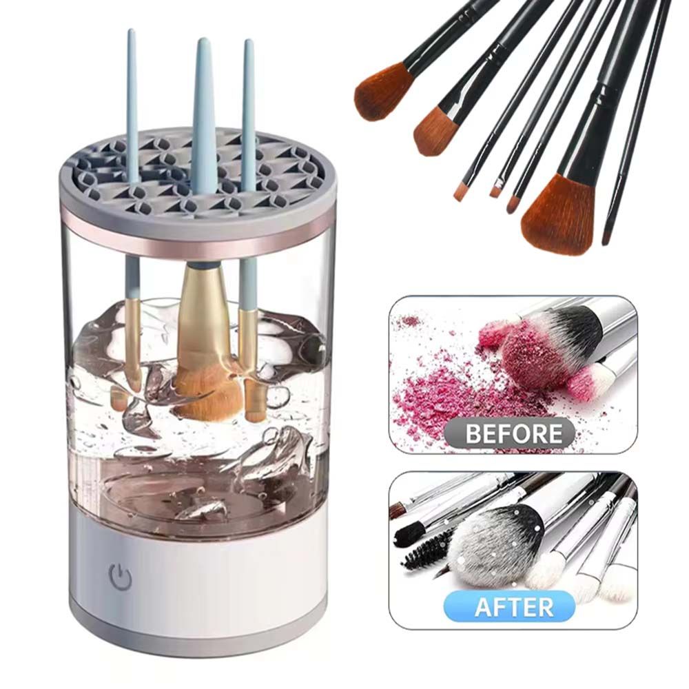 3 In 1 USB Electric Makeup Brush Cleaner Automatic Spinner Holder Stand Women Lazy Cleaning Washer Quick Dry Tool