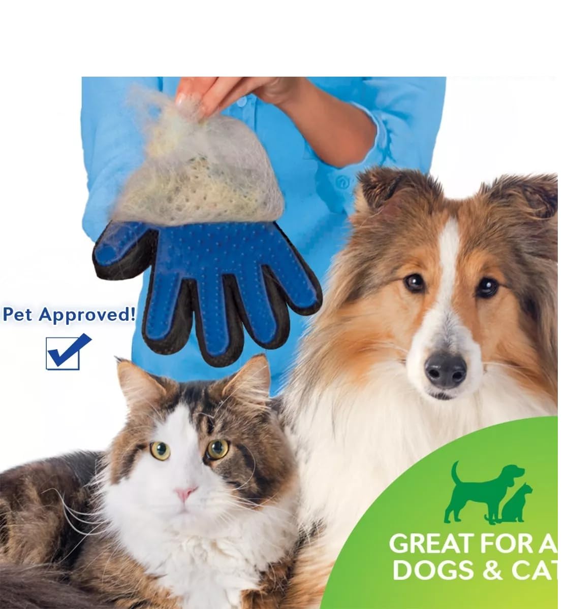 Hair Removal Mitts Dog Grooming Gloves for Cats and Dogs, Soft TPR Silicone Rubber Pet with Comfortable Handle for Cleaning Dirty Paws Deshedding, Massaging, Glove, for Horse, Rabbit