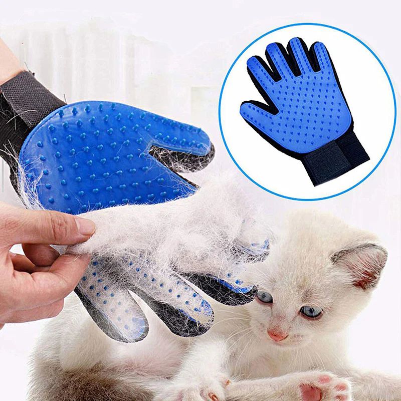 Hair Removal Mitts Dog Grooming Gloves for Cats and Dogs, Soft TPR Silicone Rubber Pet with Comfortable Handle for Cleaning Dirty Paws Deshedding, Massaging, Glove, for Horse, Rabbit