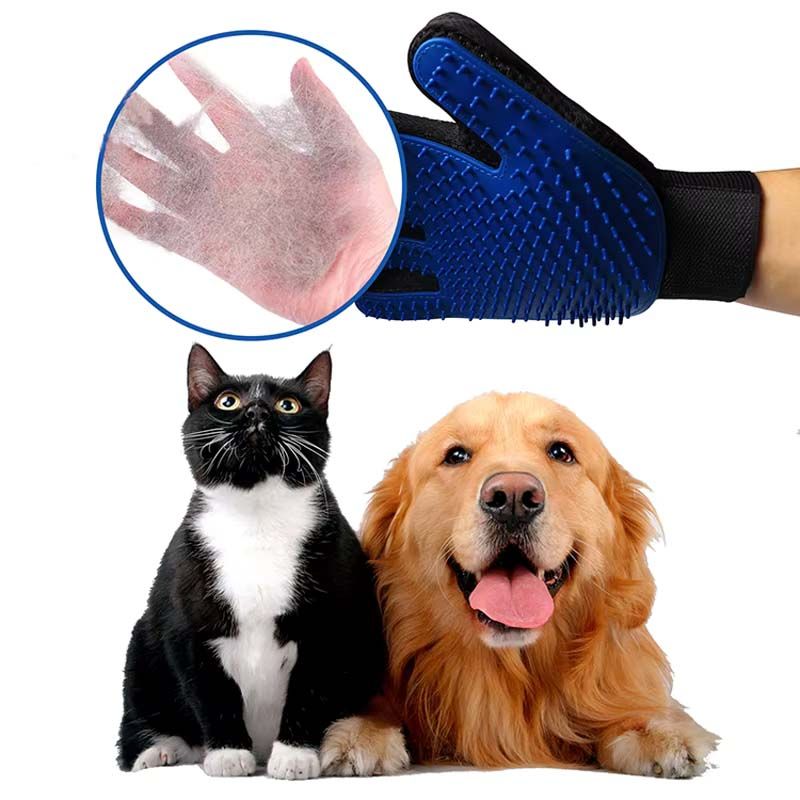 Hair Removal Mitts Dog Grooming Gloves for Cats and Dogs, Soft TPR Silicone Rubber Pet with Comfortable Handle for Cleaning Dirty Paws Deshedding, Massaging, Glove, for Horse, Rabbit