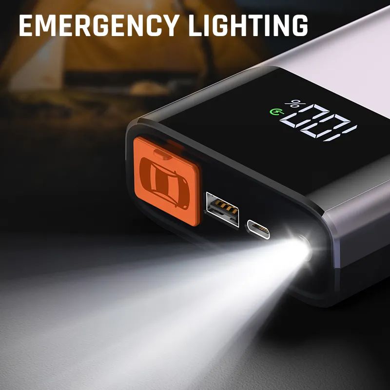 Buwei Portable 6000mah Emergency Car Battery Booster Power Bank Multi-function 600A Jump Starter + Lighting + Mobile Charger Multifunctional USB-C 4-5 Hours