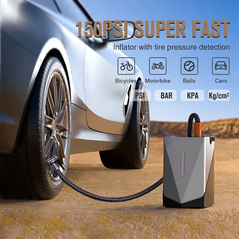 Multifunctional Car Starting Power Supply Car Mounted Tyre Inflation Pump Air Bed Suction and Blowing Integrated Machine New 12V Power Bank Compressor Battery Booster Jump Starter