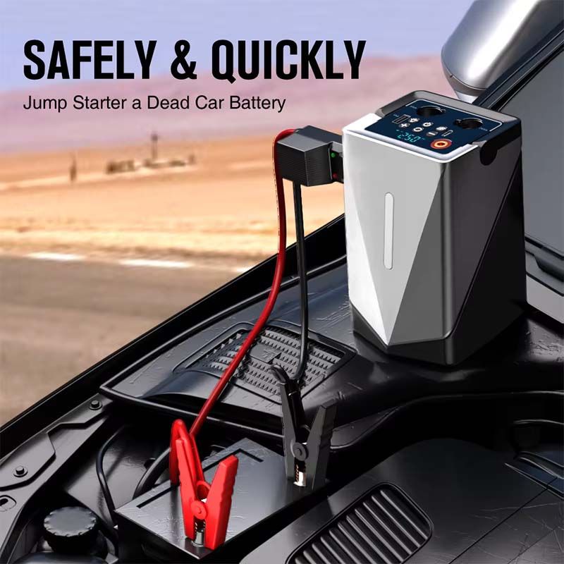 Multifunctional Car Starting Power Supply Car Mounted Tyre Inflation Pump Air Bed Suction and Blowing Integrated Machine New 12V Power Bank Compressor Battery Booster Jump Starter