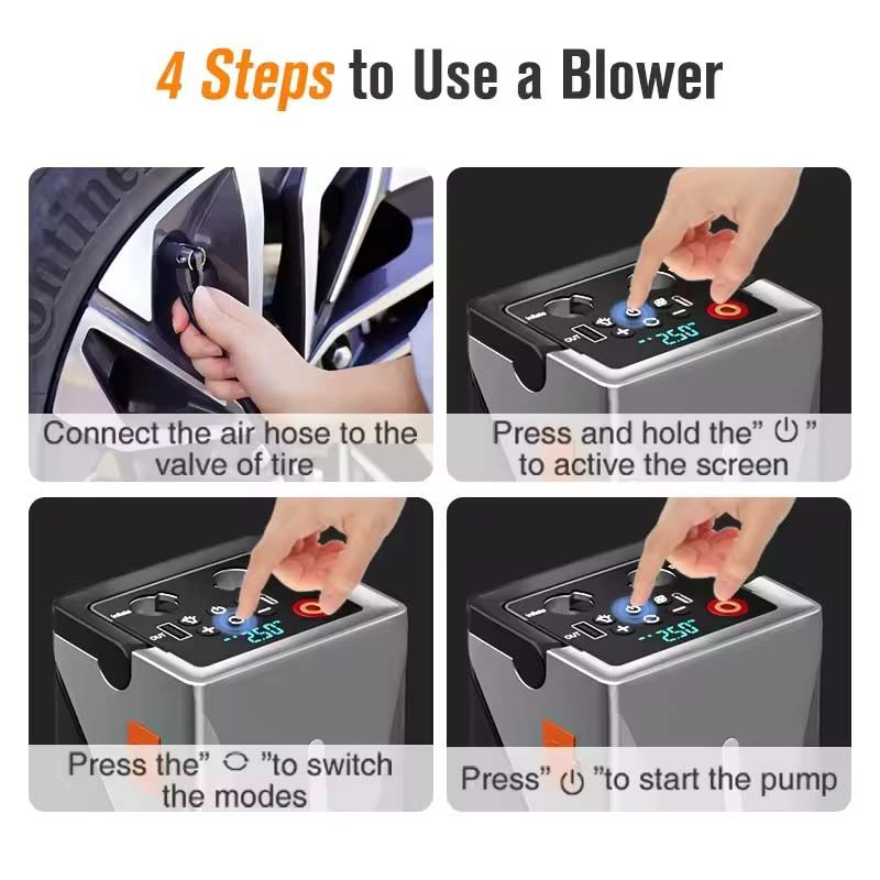 Multifunctional Car Starting Power Supply Car Mounted Tyre Inflation Pump Air Bed Suction and Blowing Integrated Machine New 12V Power Bank Compressor Battery Booster Jump Starter