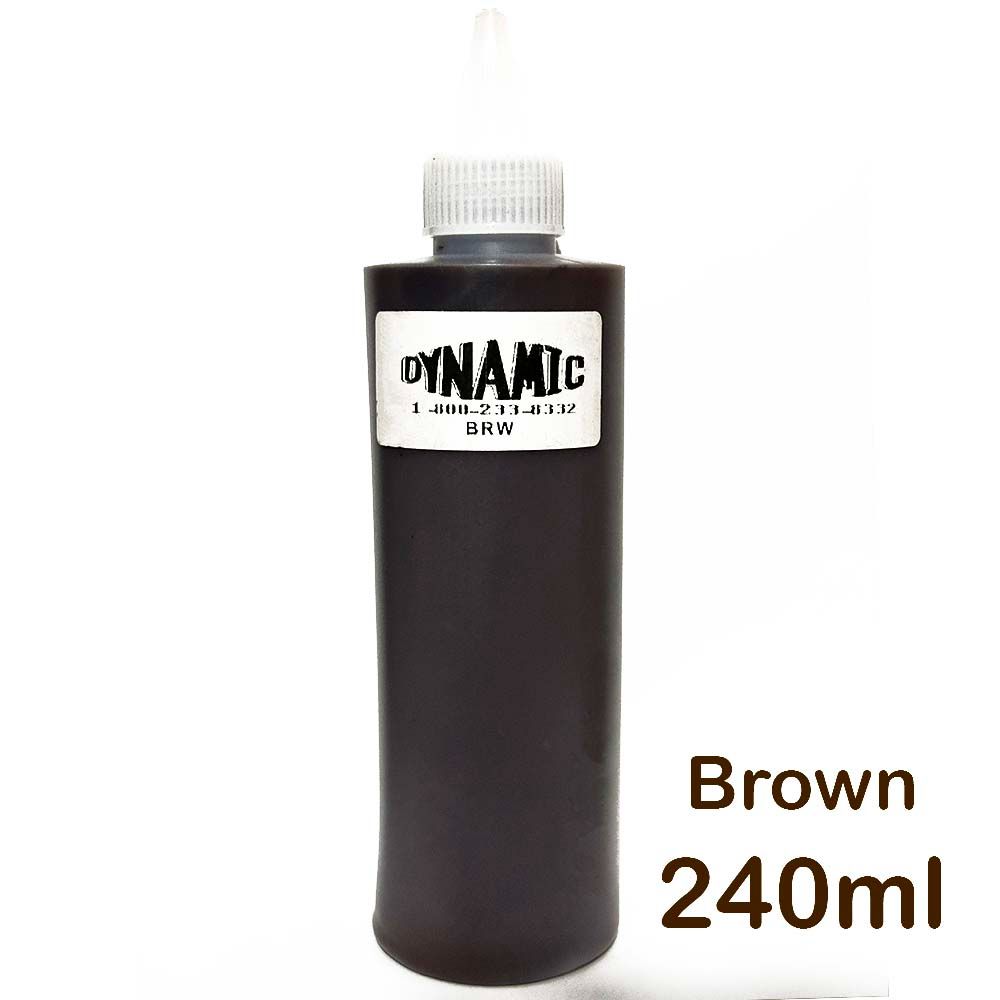 Dynamic Permanent Tattoo Ink 240ml/Bottle Colour Pigments Body Professional Tattooist Beauty Art Accessories Long Lasting Red, Blue, Black, Brown,Green, Pink, White, Yellow