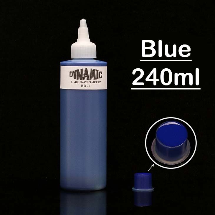 Dynamic Permanent Tattoo Ink 240ml/Bottle Colour Pigments Body Professional Tattooist Beauty Art Accessories Long Lasting Red, Blue, Black, Brown,Green, Pink, White, Yellow