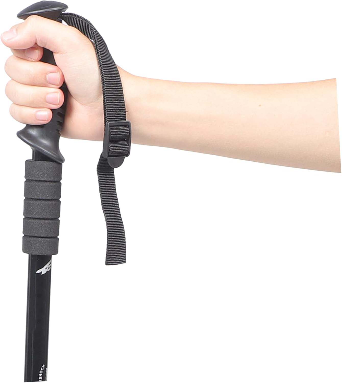 1pc Hiking Pole Antishock Trekking Stick Extendable Ergonomic Walking Cane Nonslip Base Adjustable for Hike Outdoor Activities Senior Mountain Climbing Retractable Personal Self Defense Poles