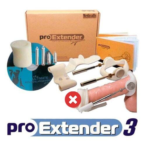 Pro Extender 3 Penis Enlargement System Extends Penis Size In Length And Girth. Straightens Curvature In Bent Penile Traction Device Stretcher Kit