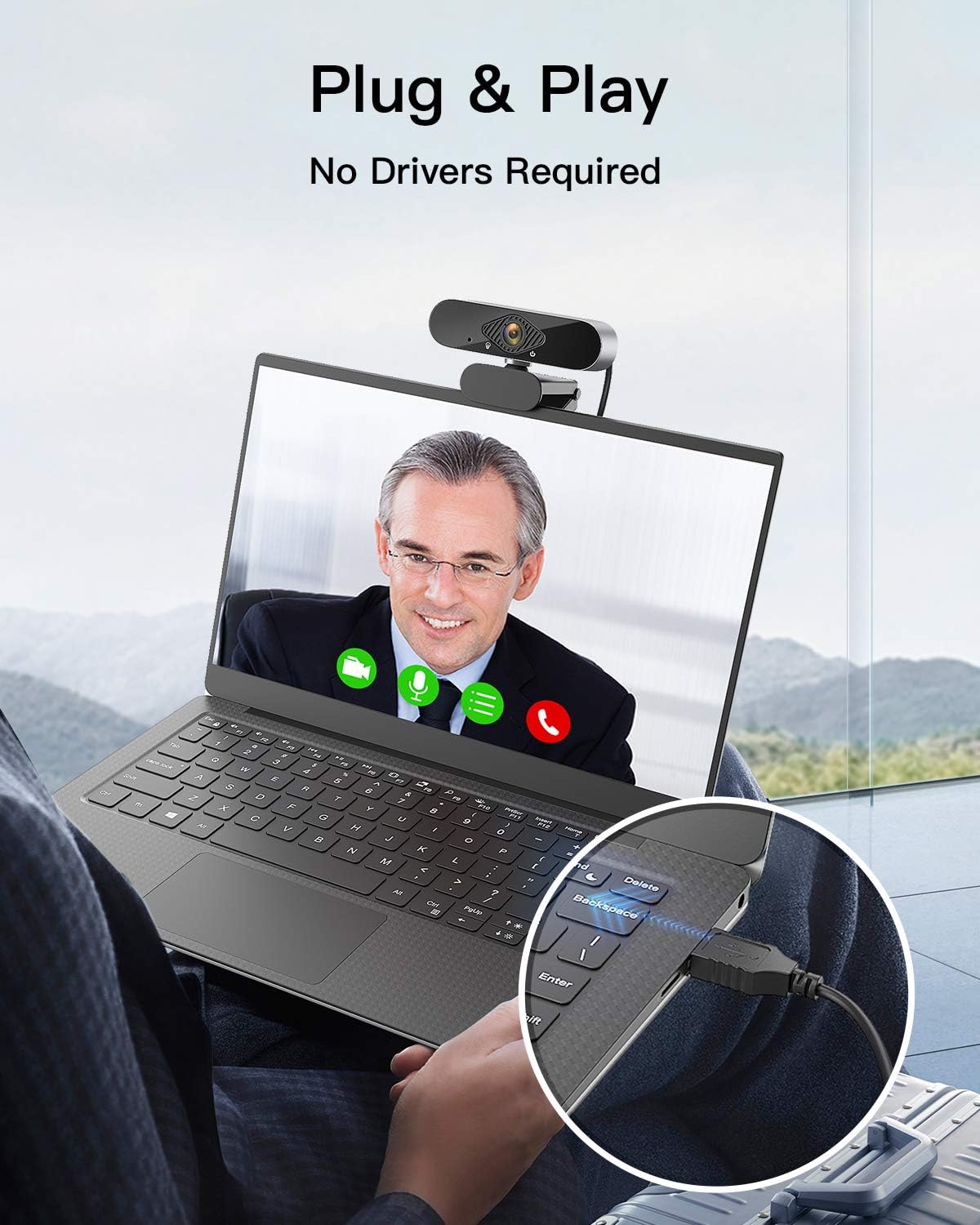 Full HD Webcam 1080P Web Camera with Microphone,Plug and Play USB Computer Camera for Desktop Laptop, Video Conferencing Skype/Zoom/YouTube Calling Gaming with Noise Canceling Live Streaming