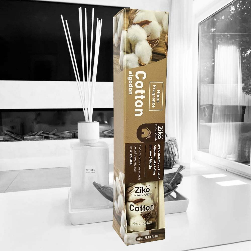 Ziko Cotton Algodon Home Scented Fragrance Reed Diffuser 30ml with Sticks