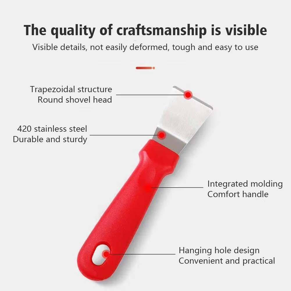 Professional Glue Curved Multi-Scraper Tool, Oven Fridge Wallpaper, Induction Hob, Stoves, None-Scratches Putty for Kitchen Cleaning, for Fast Paint Removal Gum Fume Ice Shovel Defrosting  Refrigerato