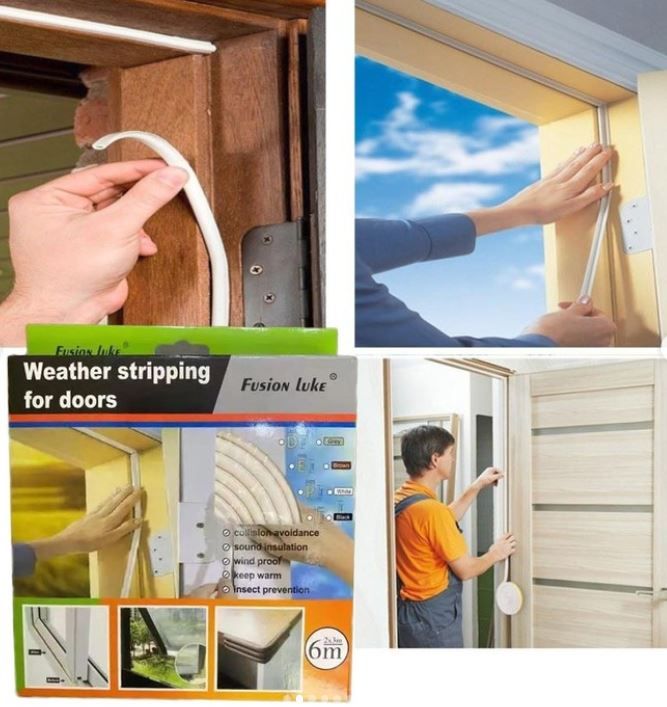 Self-Adhesive D Shape, EPDM, Rubber Door/Window Insulation Tape in White Color Single Sided Weather Strip Draught Excluder Anti-Collision Stripping Soundproofing Avoidance