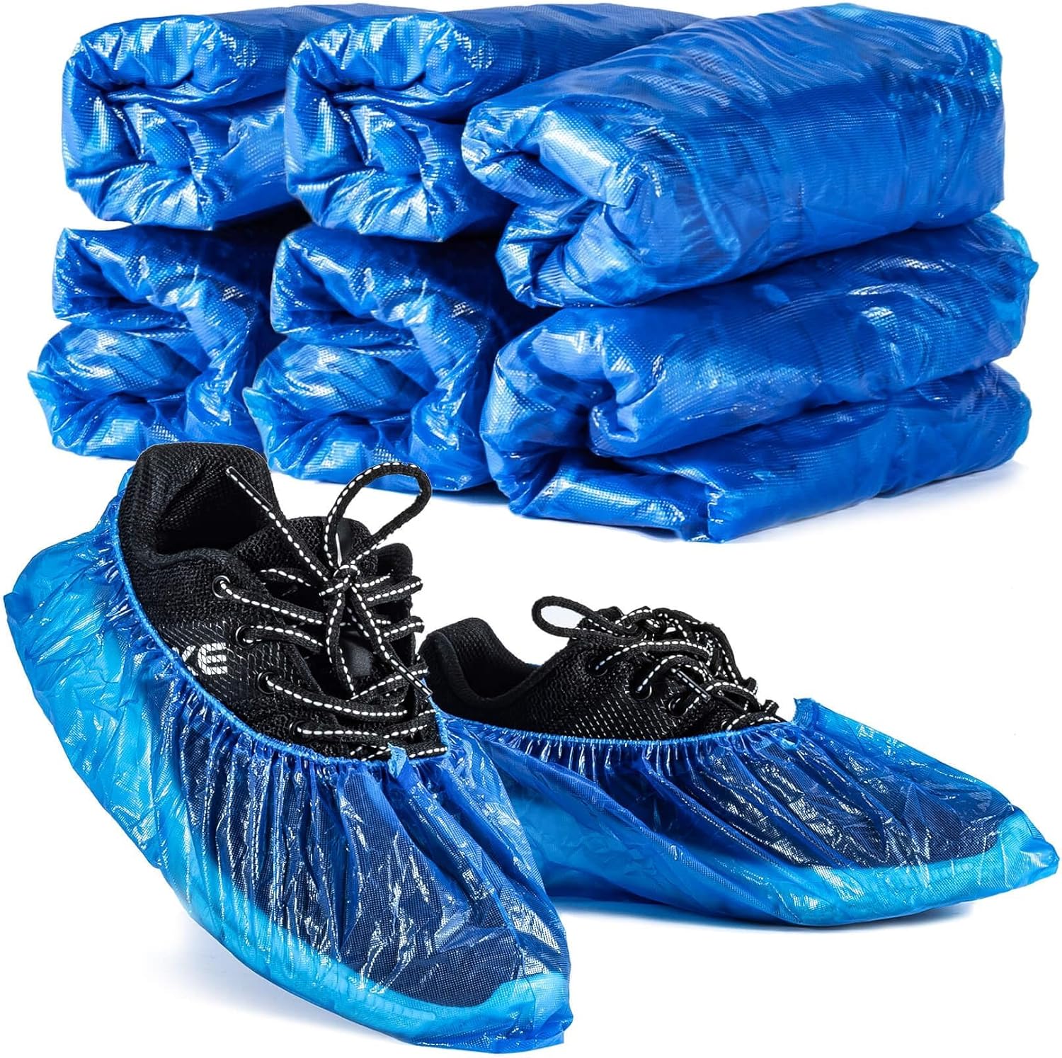 60 Pack (30 Pairs) Shoe Covers - Boot Cover Plastic Disposable Waterproof for Men and Women Fits All Sizes of Shoes for House Cleaning