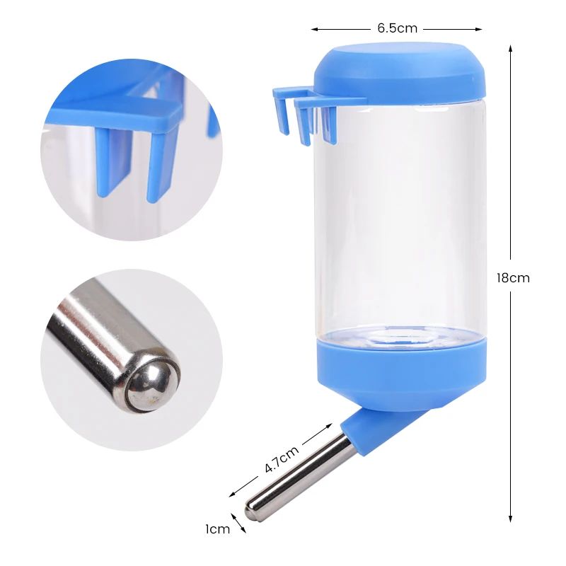 400ml Automatic Water Drinking Pet Bottle Hanging Dispenser for Hamsters Dog Puppy Cat Small Animals Leak Made of Safe Plastic Guinea Pigs Squirrels Rabbit