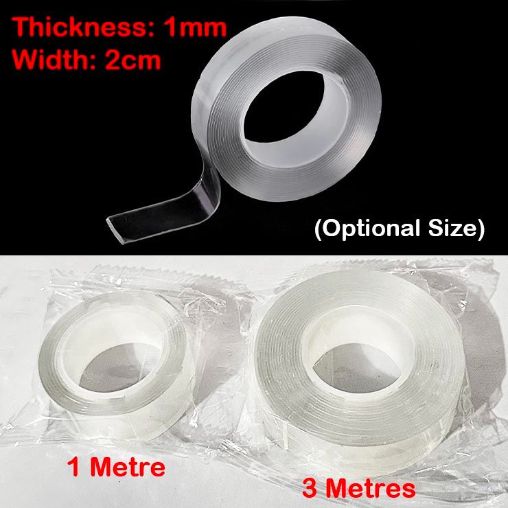 Small Ultra-Strong Double Sided Adhesive Transparent Nano Gel Tape Clear Appliance Waterproof Wall Stickers Home Improvement Resistant Tapes Reusable Electronics Mobile Phone