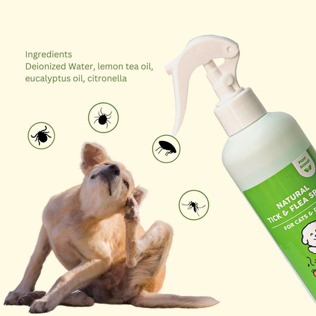 Natural Tick & Flea Spray For Pet Cats Dogs External Safe Fleas