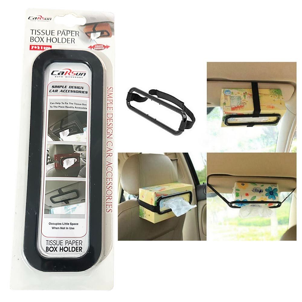 CarSun Car Tissue Paper Box Holder Plastic and Elastic Napkin Hanging Organizer Device DIY 7x21cm C1055