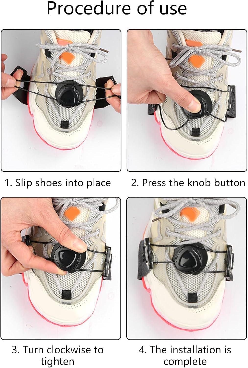 Hiking Ice Cleats Shoes Crampons with 5 Manganese Steel Studs Adjustable Knob Winter Outdoor Walking Snow Traction Grips Non-slip Shoes Boot Spikes