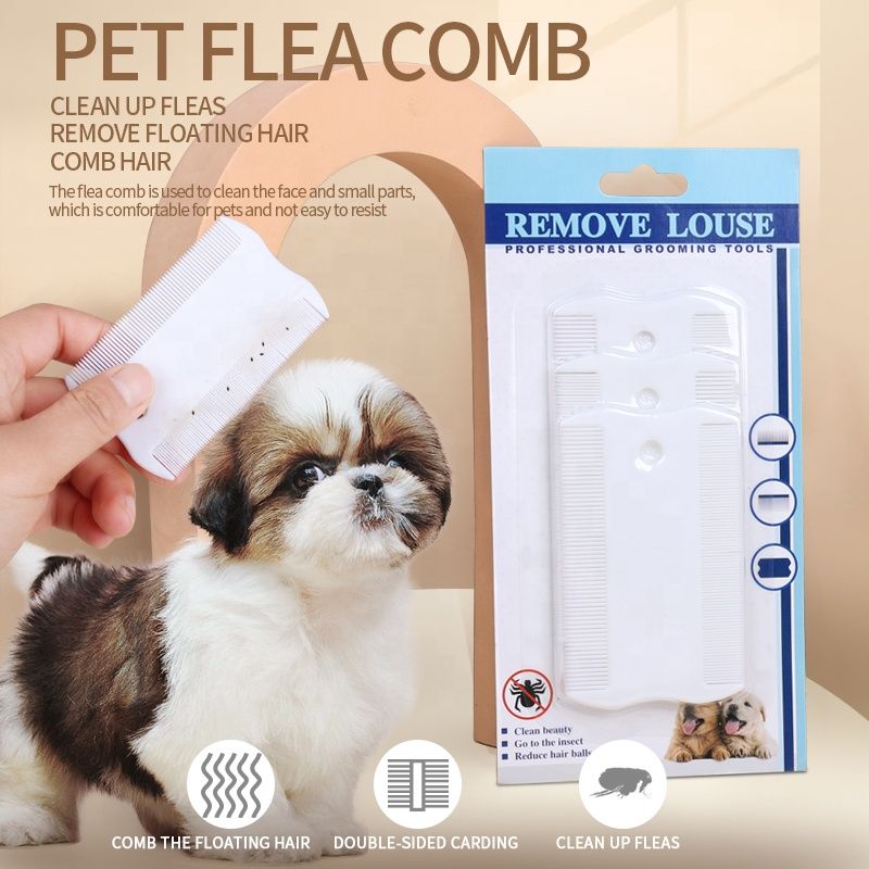 3pcs per Pack Pet Flea Comb for Cats Dogs Fine Lice & Nits Professional Grooming for Children and Adults Plastic with Fine Teeth Double Sided Groomer Anti-Flea Louse and Tick