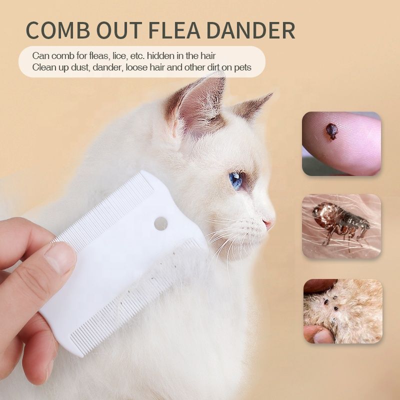 3pcs per Pack Pet Flea Comb for Cats Dogs Fine Lice & Nits Professional Grooming for Children and Adults Plastic with Fine Teeth Double Sided Groomer Anti-Flea Louse and Tick