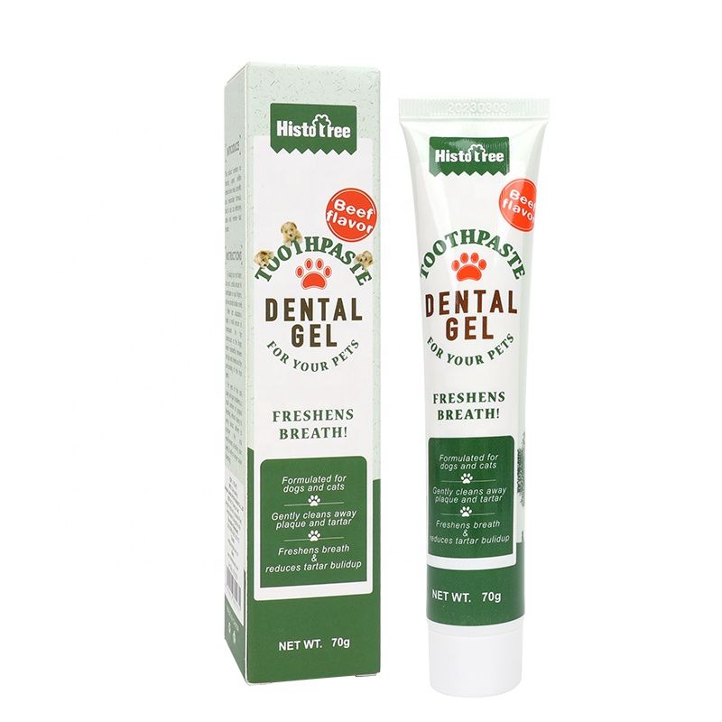 Pet Toothpaste - Beef Flavour- Histotree Dental Gel for Cat, Dog Oral Hygiene Fresh Breath Teeth Cleaning Supplies for Puppy Rabbits Kitten